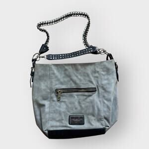 Marc New York gray leather rocker style crossbody bag